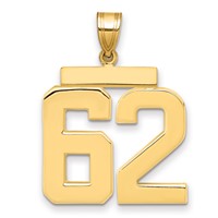 14K Large Polished Number 62 Charm view 1