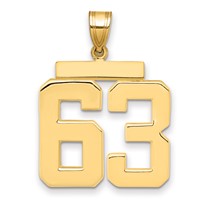 14K Yellow Gold Large Polished Number 63 Charm view 1