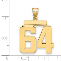 14K Yellow Gold Large Polished Number 64 Charm view 2