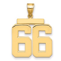 14K Yellow Gold Large Polished Number 66 Charm view 1