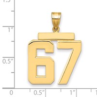 14K Large Polished Number 67 Charm view 2