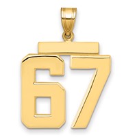 14K Large Polished Number 67 Charm view 1