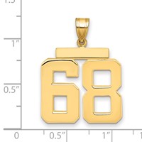 14K Yellow Gold Large Polished Number 68 Charm view 2