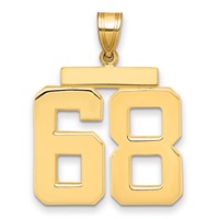 14K Yellow Gold Large Polished Number 68 Charm view 1