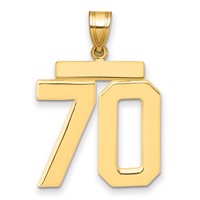 14K Yellow Gold Large Polished Number 70 Charm view 1