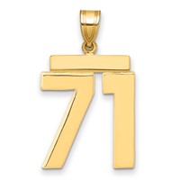 14K Large Polished Number 71 Charm view 1