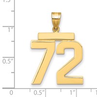 14K Yellow Gold Large Polished Number 72 Charm view 2