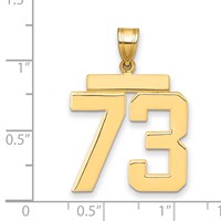 14K Large Polished Number 73 Charm view 2