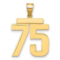 14K Large Polished Number 75 Charm view 1