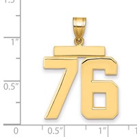 14K Yellow Gold Large Polished Number 76 Charm view 2