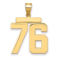 14K Yellow Gold Large Polished Number 76 Charm view 1