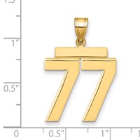 14K Yellow Gold Large Polished Number 77 Charm view 2