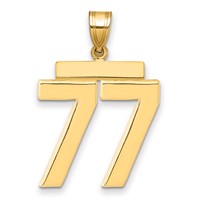 14K Yellow Gold Large Polished Number 77 Charm view 1