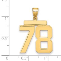 14K Yellow Gold Large Polished Number 78 Charm view 2