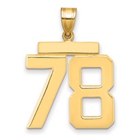 14K Yellow Gold Large Polished Number 78 Charm view 1