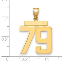 14K Yellow Gold Large Polished Number 79 Charm view 2
