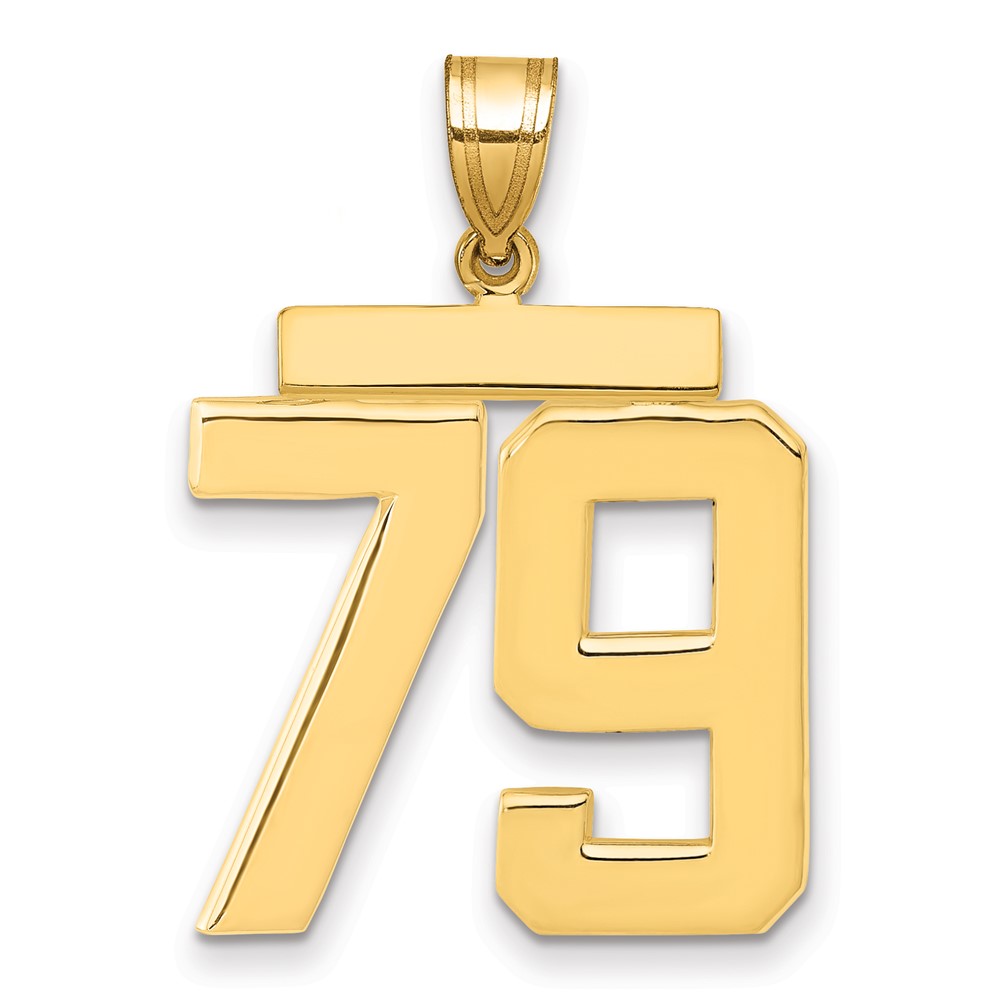 14K Yellow Gold Large Polished Number 79 Charm