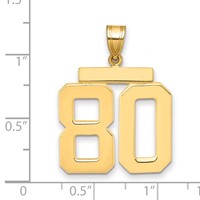 14K Yellow Gold Large Polished Number 80 Charm view 2