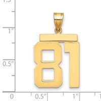 14K Yellow Gold Large Polished Number 81 Charm view 2