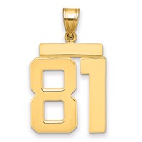 14K Yellow Gold Large Polished Number 81 Charm view 1