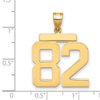 14K Yellow Gold Large Polished Number 82 Charm view 2