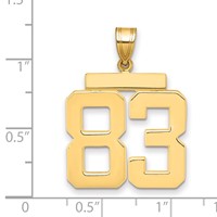 14K Yellow Gold Large Polished Number 83 Charm view 2
