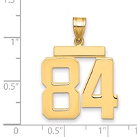 14K Large Polished Number 84 Charm view 2