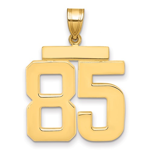 14K Yellow Gold Large Polished Number 85 Charm