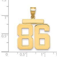 14K Large Polished Number 86 Charm view 2
