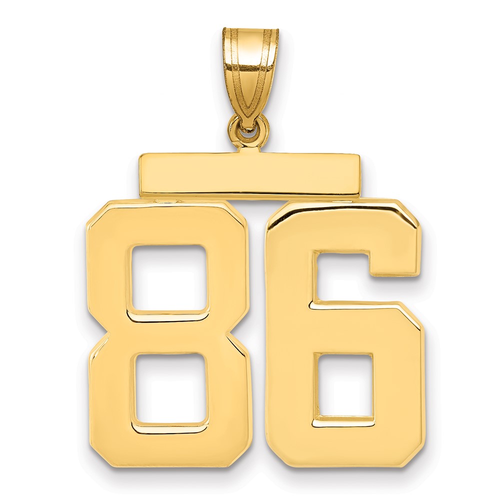14K Large Polished Number 86 Charm