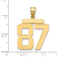 14K Yellow Gold Large Polished Number 87 Charm view 2
