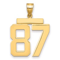 14K Yellow Gold Large Polished Number 87 Charm view 1