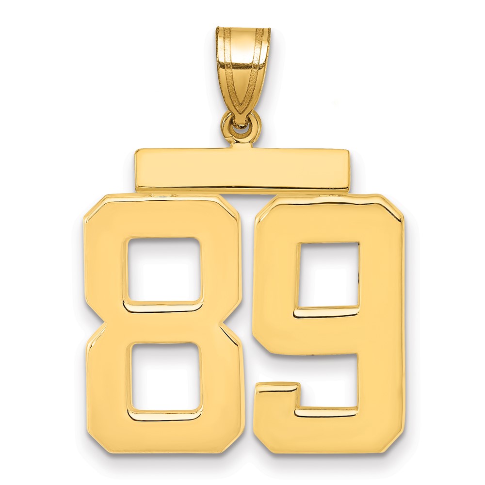14K Yellow Gold Large Polished Number 89 Charm
