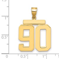 14K Large Polished Number 90 Charm view 2