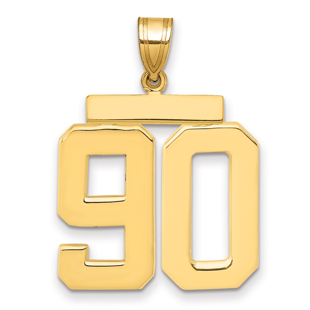 14K Large Polished Number 90 Charm