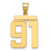 14K Yellow Gold Large Polished Number 91 Charm view 1