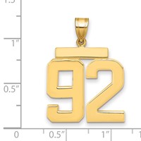 14K Yellow Gold Large Polished Number 92 Charm view 2