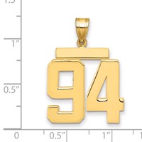 14K Yellow Gold Large Polished Number 94 Charm view 2