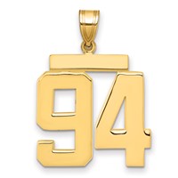 14K Yellow Gold Large Polished Number 94 Charm view 1