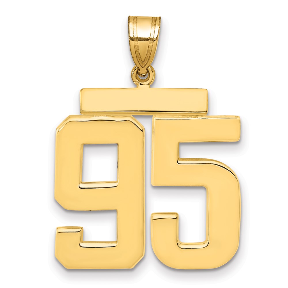 14K Large Polished Number 95 Charm