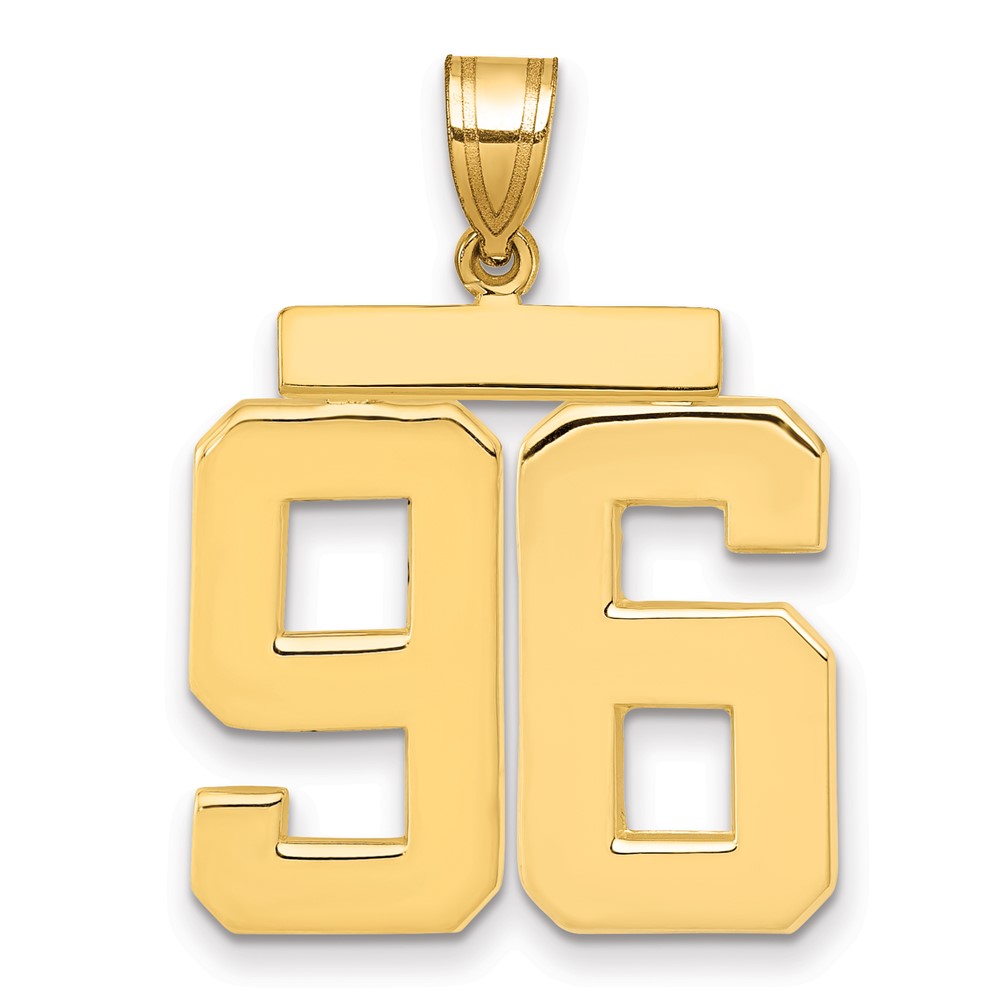 14K Yellow Gold Large Polished Number 96 Charm
