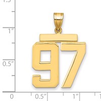 14K Yellow Gold Large Polished Number 97 Charm view 2