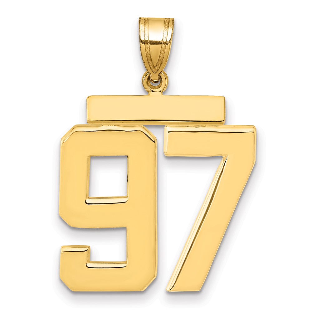 14K Yellow Gold Large Polished Number 97 Charm