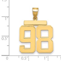 14K Large Polished Number 98 Charm view 2