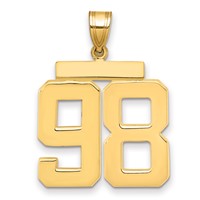14K Large Polished Number 98 Charm view 1