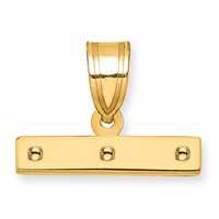 14K Casted Large Polished Top Pendant view 3