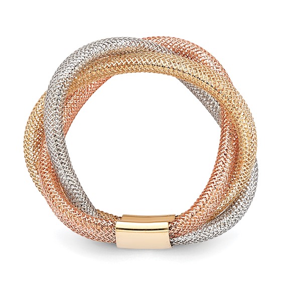 Leslie's 14K w/White and Rose Rhodium Flexible Ring