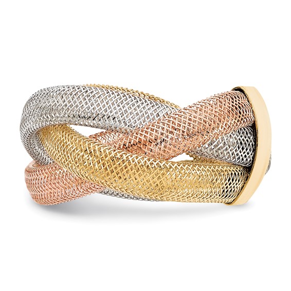 Leslie's 14K w/White and Rose Rhodium Flexible Ring