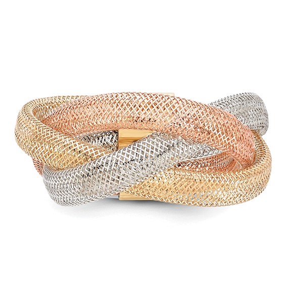 Leslie's 14K w/White and Rose Rhodium Flexible Ring