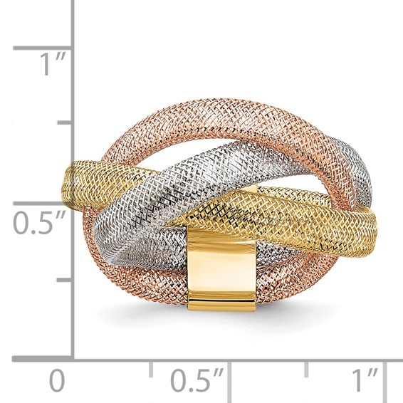 Leslie's 14K w/White and Rose Rhodium Flexible Ring